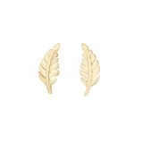 9K Yellow Gold Leaf Stud Earrings