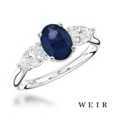 Platinum Oval cut Dress Ring