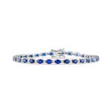 18k White Gold Diamond and Sapphire Bracelet