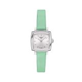 Lovely Summer 20mm, Silver Dial, Quartz Movement, Stainless Steel Case, Green Leather Strap Watch
