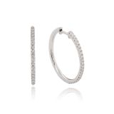9ct White Gold Diamond Hoop Earrings