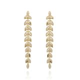 9ct Yellow Gold Diamond Vine Drop Earrings