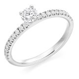 Platinum 0.62ct E VS2 Round Brilliant Cut Diamond Engagement Ring