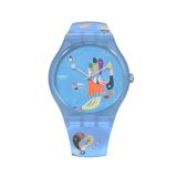 Swatch X Centre Pompidou BLUE SKY, BY VASSILY KANDINSKY 41mm, Round Blue Dial, Quartz, Blue Case, Blue Strap Watch