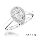 Platinum 0.50ct F VS2  Pear shape cut Diamond Engagement Ring