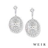 Platinum Oval cut Earrings