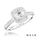 Platinum 0.50ct G SI1  Round brilliant cut Diamond Engagement Ring