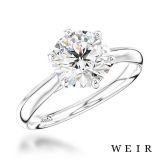 Platinum 0.80ct G SI1  Round brilliant cut Diamond Engagement Ring