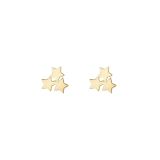 N9ne 9K Yellow Gold Small Triple Stars Cluster Stud Earrings