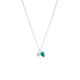 Silver Relic Turquoise Droplet Charm Necklace