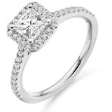 Platinum 0.71ct D VS2 Princess Cut Diamond Engagement Ring