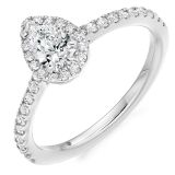 Platinum 0.35ct D VS2 Pear Cut Diamond Engagement Ring