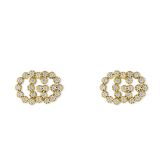 GG Running 18k Yellow Gold Diamond Stud Earrings