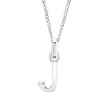Sterling Silver J Initial Necklace