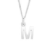 Sterling Silver M Initial Necklace