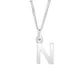 Sterling Silver N Initial Necklace