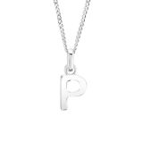 Sterling Silver P Initial Necklace