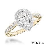 Yellow gold/platinum 0.70ct G VS2  Pear shape cut Diamond Engagement Ring