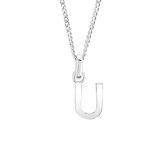 Sterling Silver U Initial Necklace