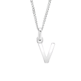 Sterling Silver V Initial Necklace