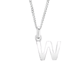 Sterling Silver W Initial Necklace