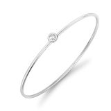 Weir Collection Single Diamond bangle with 18k White Gold