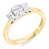Yellow Gold/Platinum 0.32ct E VS2 Oval Cut Diamond Engagement Ring