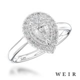 Platinum 0.40ct G VS2  Pear shape cut Diamond Engagement Ring