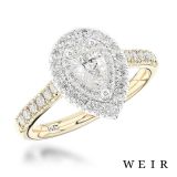 Yellow gold/platinum 0.50ct F VS2  Pear shape cut Diamond Engagement Ring