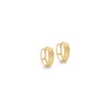 9ct Yellow Gold Small Quilted Hoop Earrings