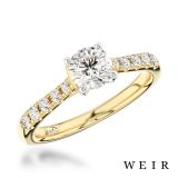 Yellow gold/platinum 0.80ct F SI1  Round brilliant cut Diamond Engagement Ring