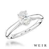 Platinum 0.51ct F VS2  Oval cut Diamond Engagement Ring