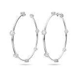 Constella Hoop Earrings, Rhodium Plated