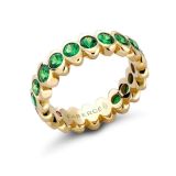 Faberge Colours of Love Cosmic Curve 18k Gold Tsavorite Eternity Ring