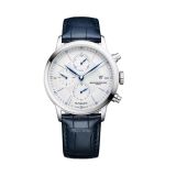 Baume & Mercier Classima 42mm White Dial Automatic Blue Leather Bracelet Watch BM0A10330