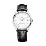 Baume & Mercier Clifton 40m White Dial Automatic Black Leather Bracelet Watch BM0A10518