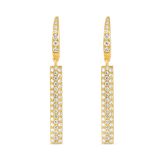 18k Gold Bar .54ct Diamond Droplet Earrings