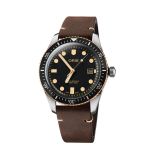 Divers Sixty-Five Date 42mm, Black Dial, Automatic Movement, Stainless Steel and Bronze Case, Brown Leather Strap Watch