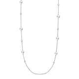 Mikimoto 18k White Gold Diamond Akoya 7.5mm Pearl Necklace