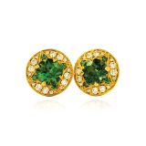 O'Dwyer Green Tourmaline Compass Earrings