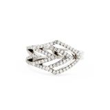 O'Dwyer 18k White Gold Chevron Diamond Ring