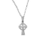 Sterling Silver Baby Celtic Cross Pendant Necklace