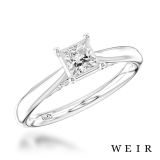Platinum 0.41ct G SI1  Princess cut Diamond Engagement Ring