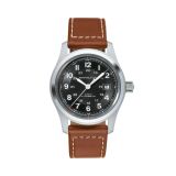 Khaki Field 42mm, Black Dial, Automatic Movement, Stainless Steel Case, Brown Leather Strap Watch