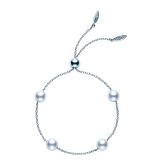 Mikimoto 18k White Gold 7.5mm Akoya Pearl Chain Bracelet pd236dw