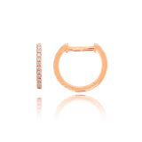 9ct rose gold diamond hoop earrings