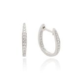 9ct white gold diamond graduating hoop earrings