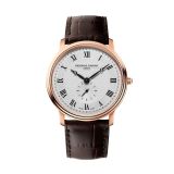 Photo of the Frederique Constant Slimline 40mm Quartz Watch – Silver Dial, Rose Gold PVD Case & Leather Strap – FC-235M4S4