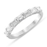 Weir Collection Platinum .98ct Emerald Cut Diamond Line Band