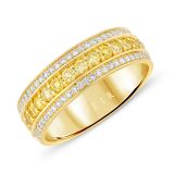 Weir Collection 18k Gold Diamond Triple Line Band